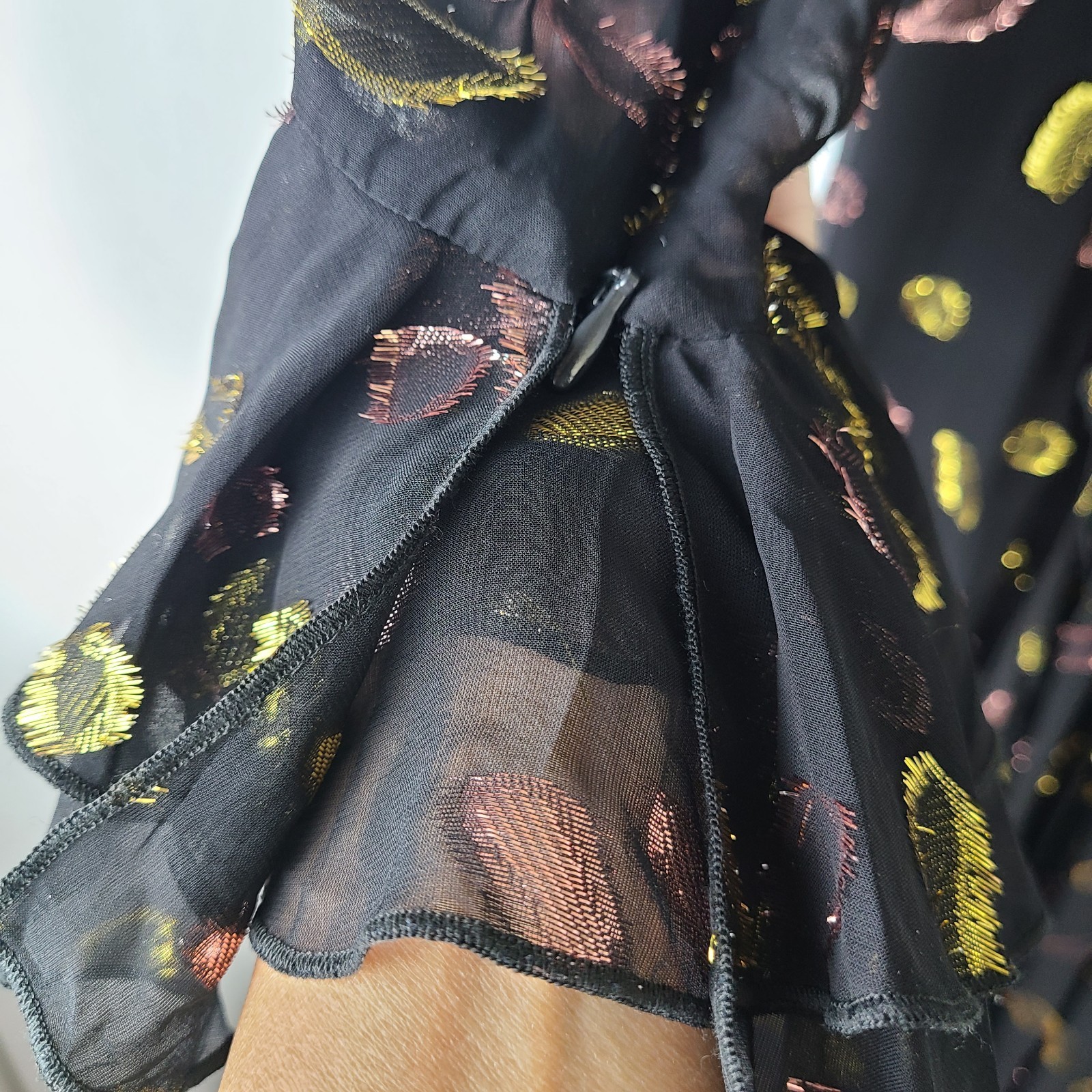 Giambattista Valli x H&M Womens Dress 10 Ruffled Flounce Metallic-Read *Flaw* thumbnail 10