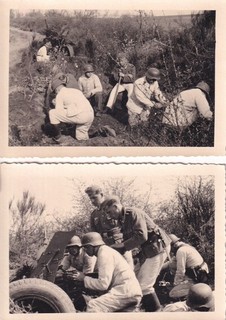 2 Original WWII German Wehrmacht 3.7cm Pak 36 Anti Tank Gun Crew Photos