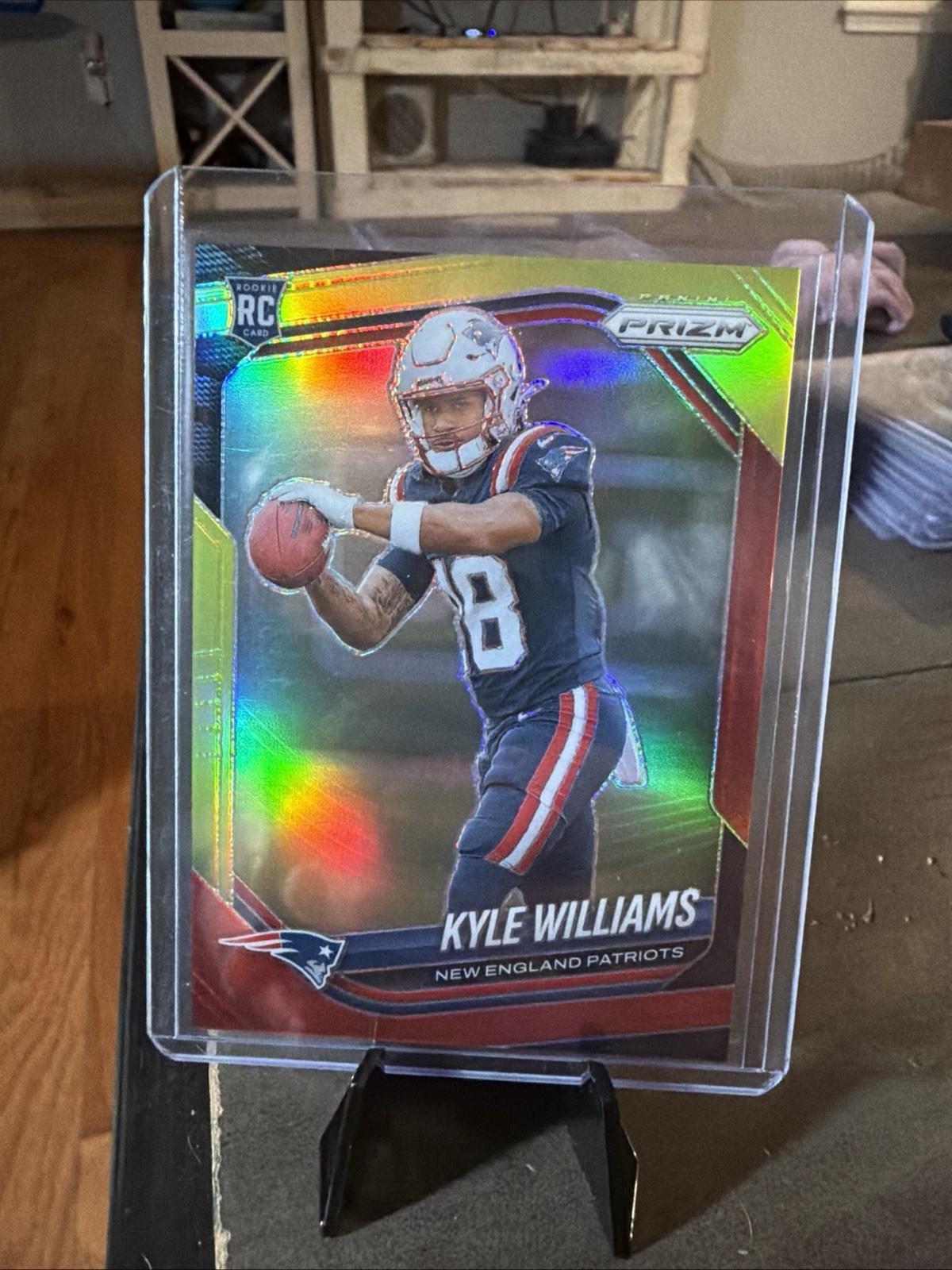 Kyle Williams 2025 Panini Prizm #336 Red and Yellow #/44 RC Patriots