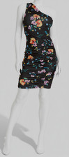 Guess Womens Black Midnight Printed One-Shoulder Dress Size 12