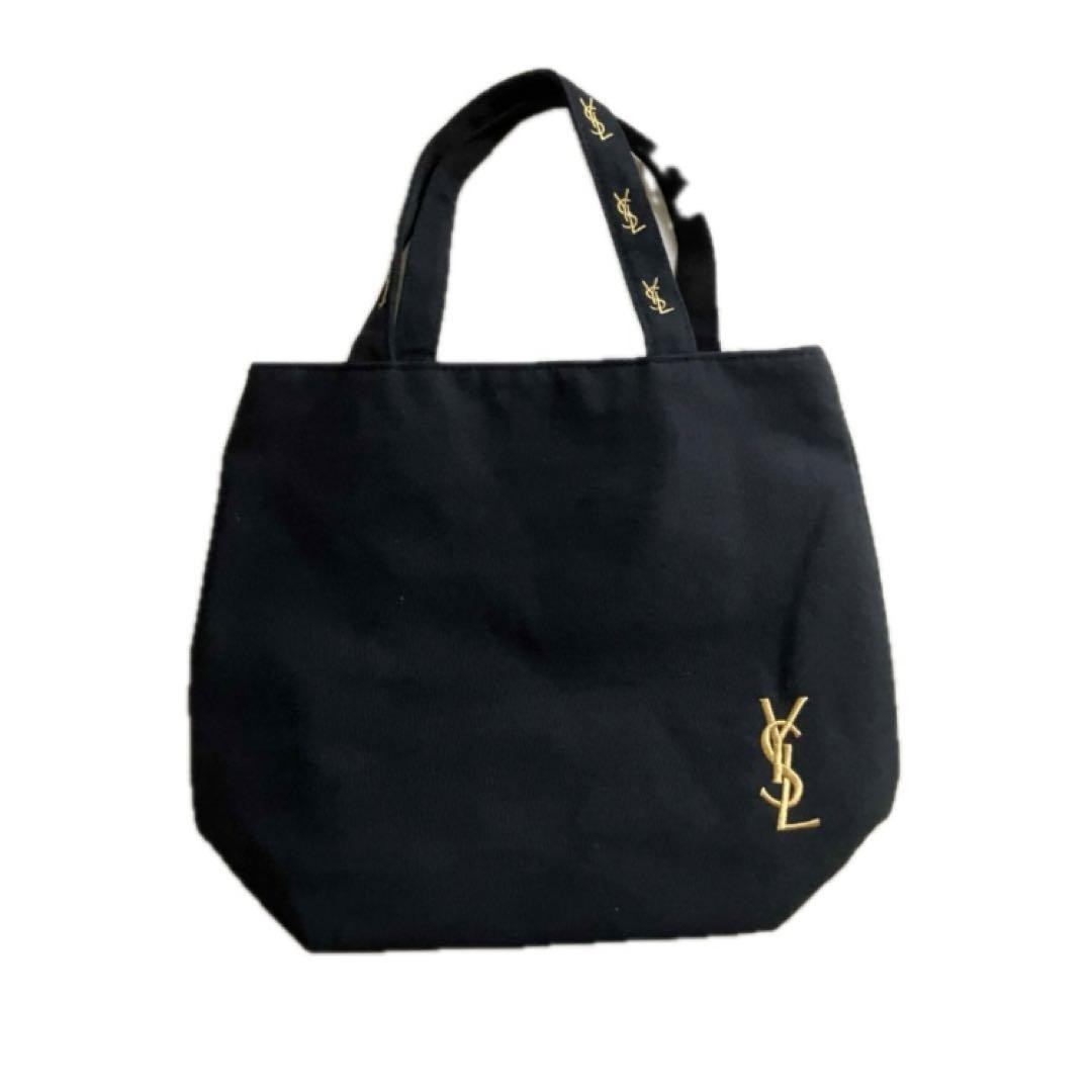 Borsa tote Yves Saint Laurent YSL nera logo ricamato oro rara edizione limitata
