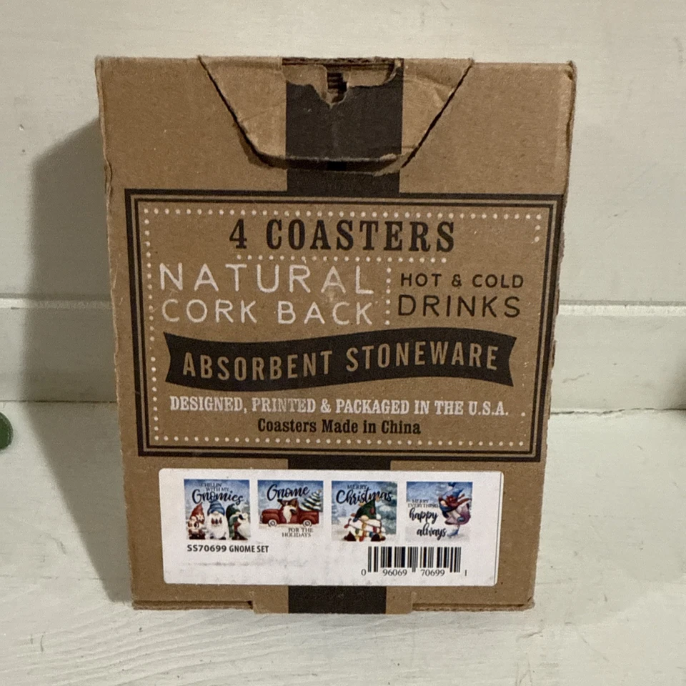 Набор из 4 впитывающих керамических подставок Chillin With My Gnomies - Изображение 2 из 4