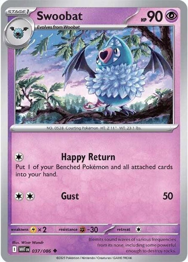 Pokemon Swoobat (37/325) White Flare LP