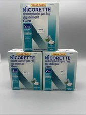 Lot Of 3 480 Pieces Nicorette 2mg Nicotine Stop Smoking Aid Gum, White Ice Mint
