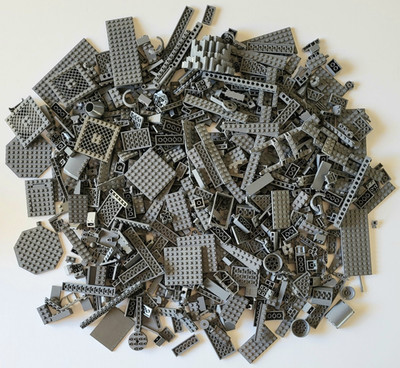 Dark Gray Genuine Lego Bricks 3 lb Bulk Lot Random Assorted Pieces, VG Cond
