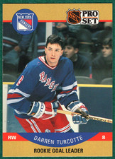 Darren Turcotte - 1990-91 Pro Set #400 - Rangers Rookie Goal Leader Hockey Card