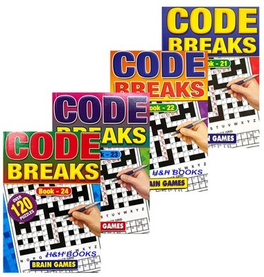 4 x A5 Code Breakers Puzzle Books A5 CODEBREAK BOOK OVER 500 PUZZLES - BK21-24