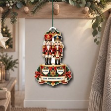 Personalised Christmas Bauble Nutcracker Couple Ornament 2 Names Decor Keepsake