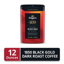 Folgers 1850 Black Gold Dark Roast Coffee, 12 oz Recyclable Canister 11.77 per pound