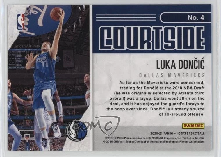 2020-21 Panini NBA Hoops Courtside Hyper Red /99 Luka Doncic #4 - Image 2 of 2