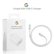Official Genuine Google 30W PD Fast Charger USB-C Fits Pixel 8 7 6 5 + Cable Set