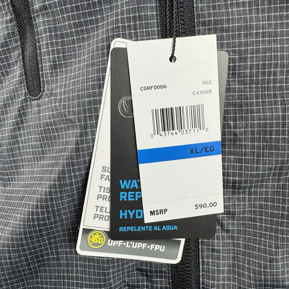 NWT Callaway Jacket Full Zip XL Hooded Lightweight Shell Hydrofuge Black Gray - Image 3 of 4