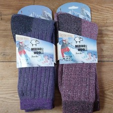 Ladies MERINO socks X2 Pairs Size 4-7
