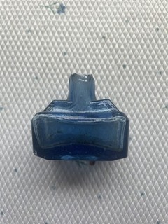 STUNNING EMPTY BOAT COBALT BLUE INK BOTTLE SHEARED TOP LIP
