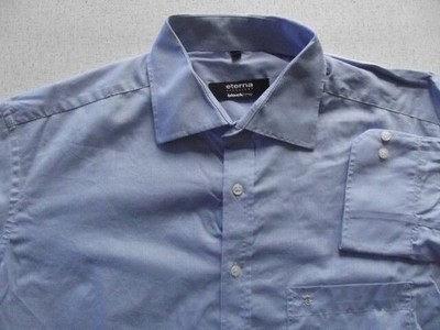 Eterna EXCELLENT blackline Hemd 42 Blau meliert Unifarben Gut #TA5717