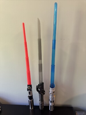 Lot Of Light Sabers (2 Glow Other 1 Retractable) USED