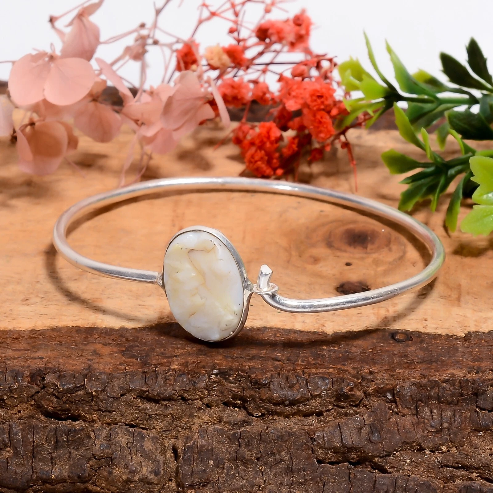 VALENTINO Bracciale donna fatto a mano con pietre preziose giada bianca naturale bigiotteria moda