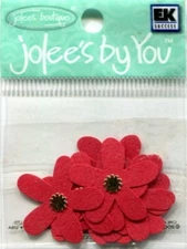 Red Vinca, flower scrapbook 3D embellishment Jolee's by You JJAA002