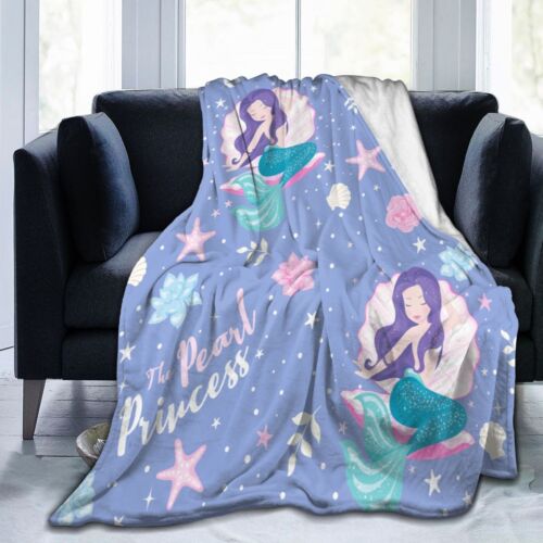 Sea Mermaid Fish Dolphin Flannel Bedspread Throw Blanket Holiday Birthday Gift - Picture 13 of 25