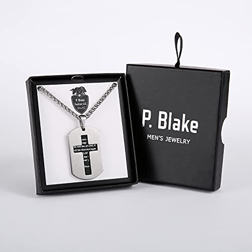 P.Blake Dog Tags Cross Necklace for Men Stainless Steel Cross Assorted Styles - Picture 20 of 127