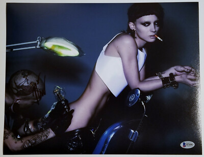 rooney mara smoking cigarette nude ROONEY MARA Signed 11x14 Sexy The Girl with the Dragon Tattoo Smoking Photo  BAS