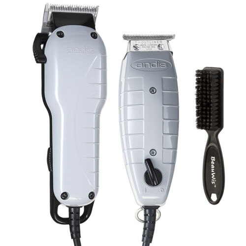 Andis Barber Combo 66325 Clipper & T Outliner Trimmer with BeauWis Blade Brush - Picture 1 of 7