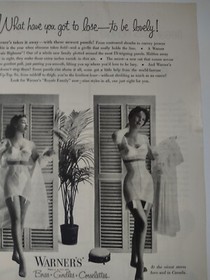 Warners Bras Girdles Corselettes Vintage 1950s Print Ad