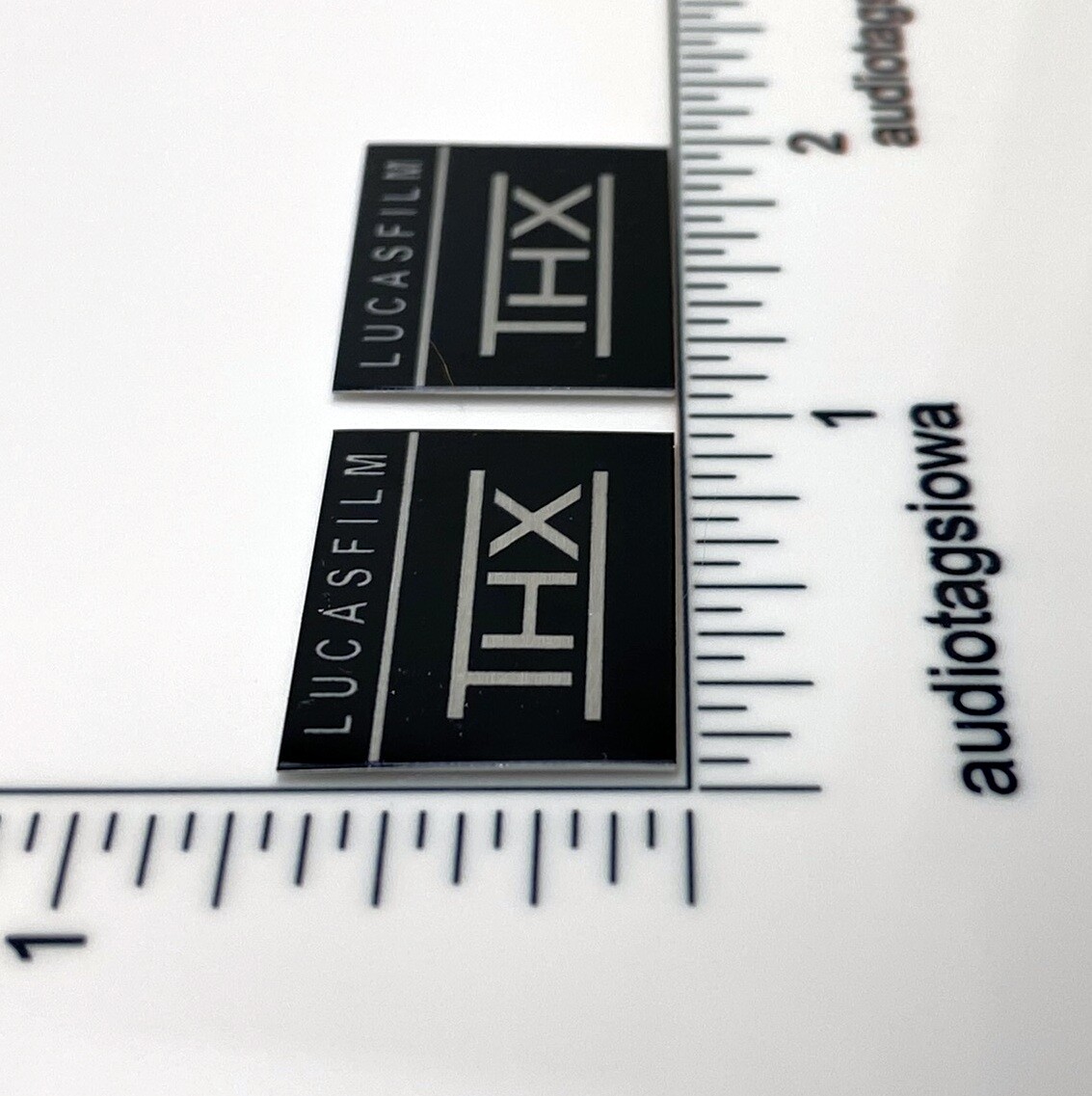 THX Lucasfilm Custom  Silver Aluminum Speaker Badges Small PAIR