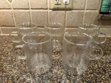 Set of 5 Mainstays Double Wall Glass Mugs Glasses 12 oz. each hot or cold
