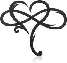 Willbond Wood Infinity Heart wood Wall Decor Art Black 
