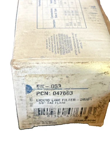 Emerson P/N:047603 EK-053 3/8" SAE Flare Liquid Line Filter Drier
