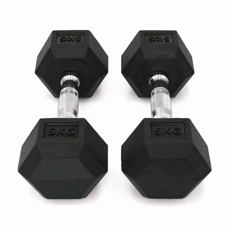 5kg x Hex Dumbbells Set Rubber Coat Dumbell Hand Weights