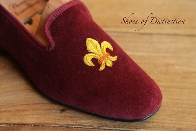 Tricker's Burgund Samt Gold Schuhe Halbschuhe Herren UK 9,5 US 10,5 Hergestellt in England