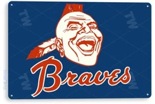 TIN SIGN Braves Baseball, Atlanta, Retro, Sports, Metal Baseball Décor, A259