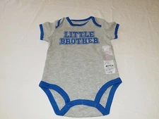 Baby Carters infant Little Brother gray blue outfit 18 M months body suit boys
