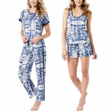 Lucky Brand Women's 4 Piece Pajama Set Tee Tank Short Pant Soft Knit