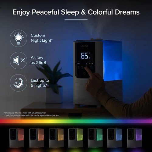 LEVOIT Diffusore Umidificatore Abbastanza 4,5L Smart Illumina Nebbia Calda e Fredda LUH-0451S - Foto 7 di 14