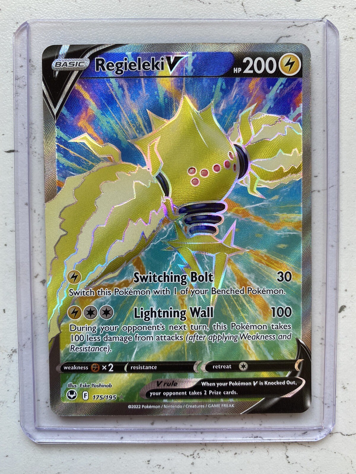 Pokemon Card Regieleki V 175/195 Ultra Rare Full Art Silver Tempest Near Mint