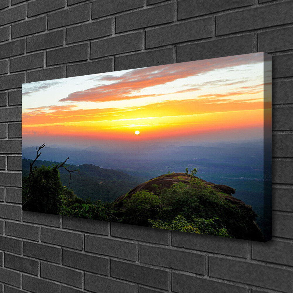 Impression sur toile de lin 100x50 cm paysage de cimes et forêts sauvages