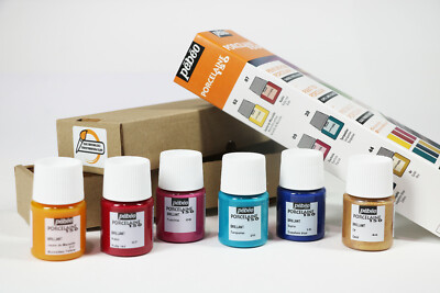 Pebeo Porcelaine 150 Initiation Set 6 x 20ml Gloss Ceramic Paint Painting China