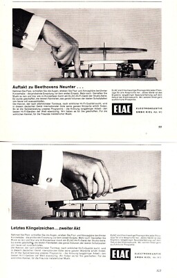 3w50280/ Lot Reklame aus 1963   ELAC Plattenspieler   Electroacustic GmbH Kiel