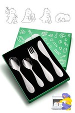 Toddlers Silverware Set 18/10 Stainless Steel Safe Kids Silverware Cute Baby ...