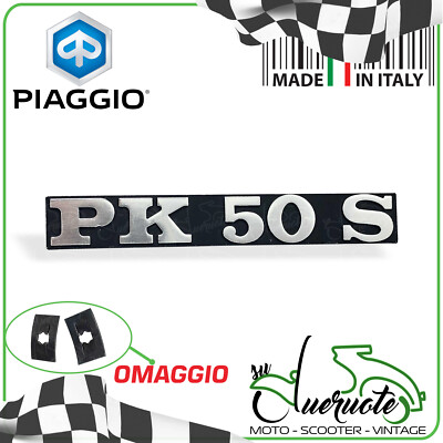 Targhetta In Metallo Per Cofano Vespa PK 50 - Scritta Decorativa Originale - Foto 5