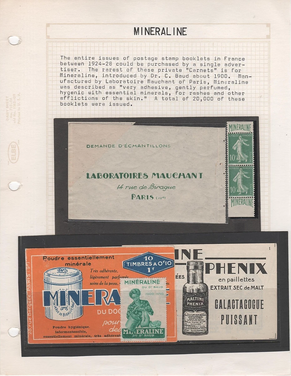 Timbre France N°188 Type Semeuse 10c - Bande Publicitaire Minéraline - Oblitéré
