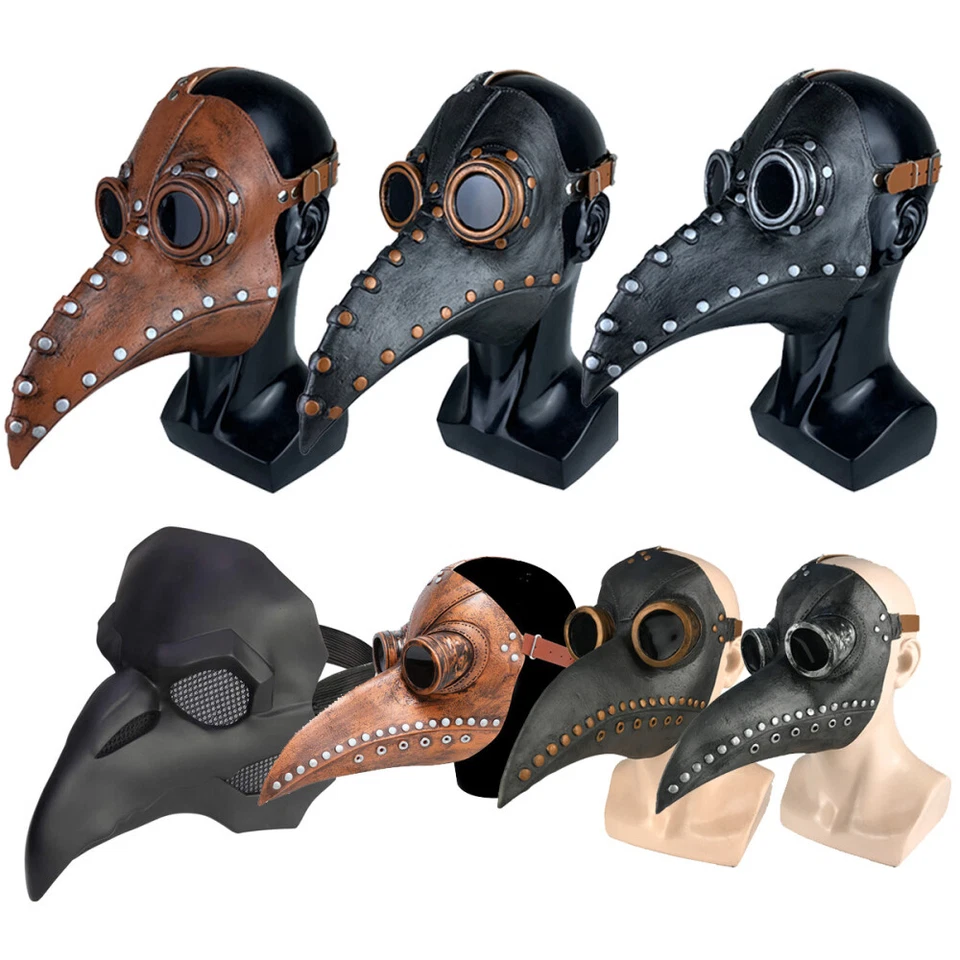 Halloween Costume Masks Plague Doctor Bird Mask Long Nose Beak Cosplay Steampunk - Image 2 of 4