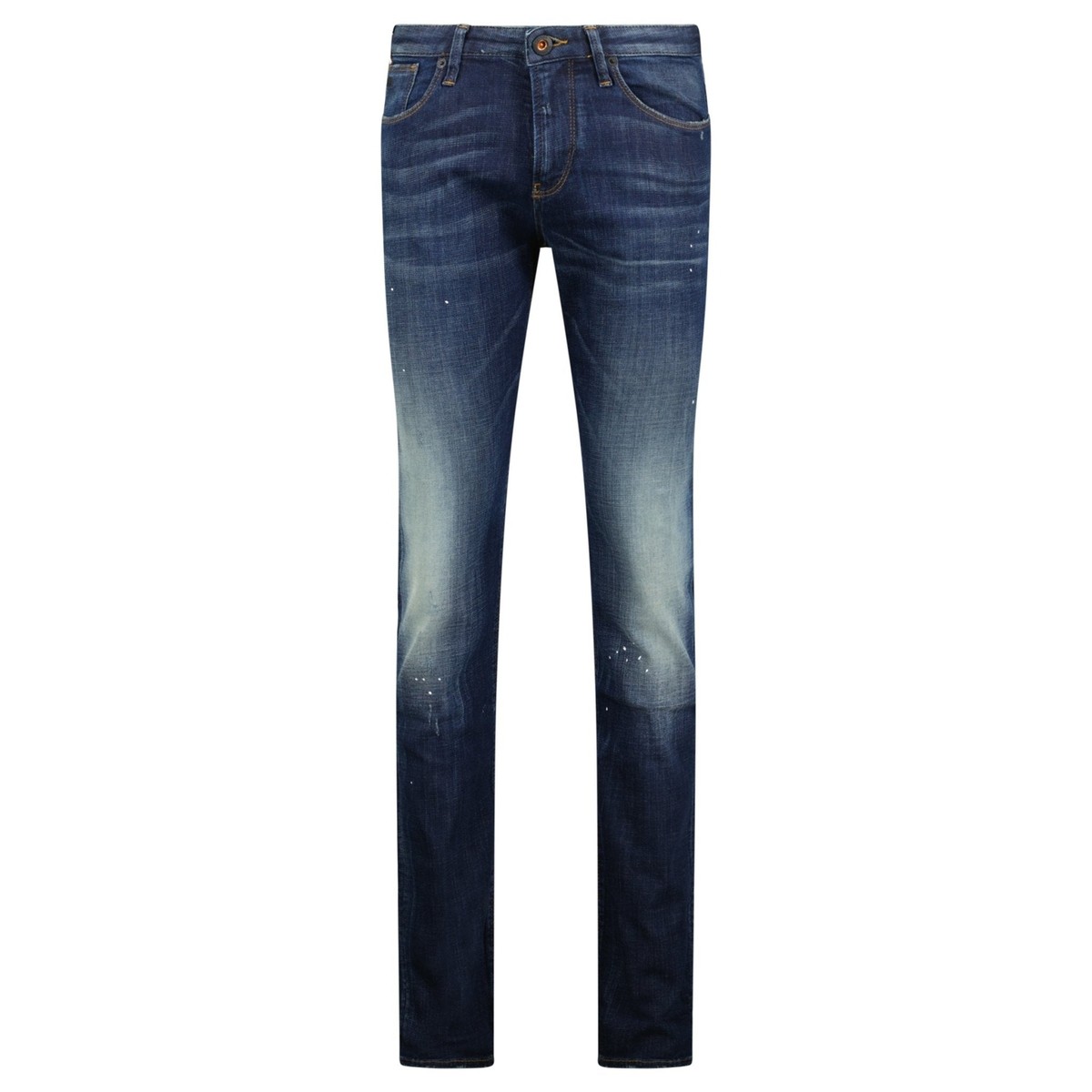 Emporio Armani J06 Slim Fit Pocket Paint Splatter Jeans Blue