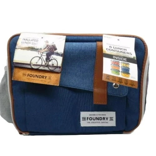 Fit & Fresh THE FOUNDARY ~ Zip Closure Insulated Lunch Bag ~ 6 Lunch Containers - Image 2 of 4