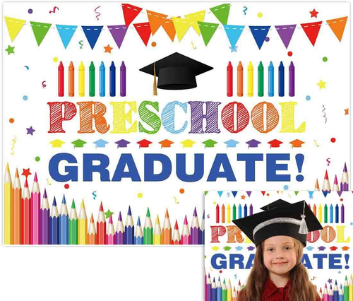 Allenjoy 7X5Ft Preschool Graduate Backdrop for Kids Photography School Prom Part - Imagen 1 de 12