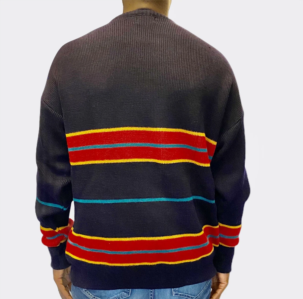 Vintage 50's Abercrombie and Fitch Irish Wool Striped Blue Sweater