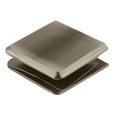 Brushed Nickel Beveled Hole-in-Glass Style Wall Mount Heavy-Duty Glass Clamp